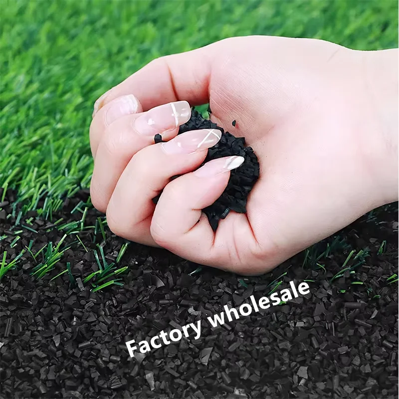 High Elastic Non-toxic Black Shock-absorbing Particles Artificial Turf Cushioning Football Field Filling Rubber Particles