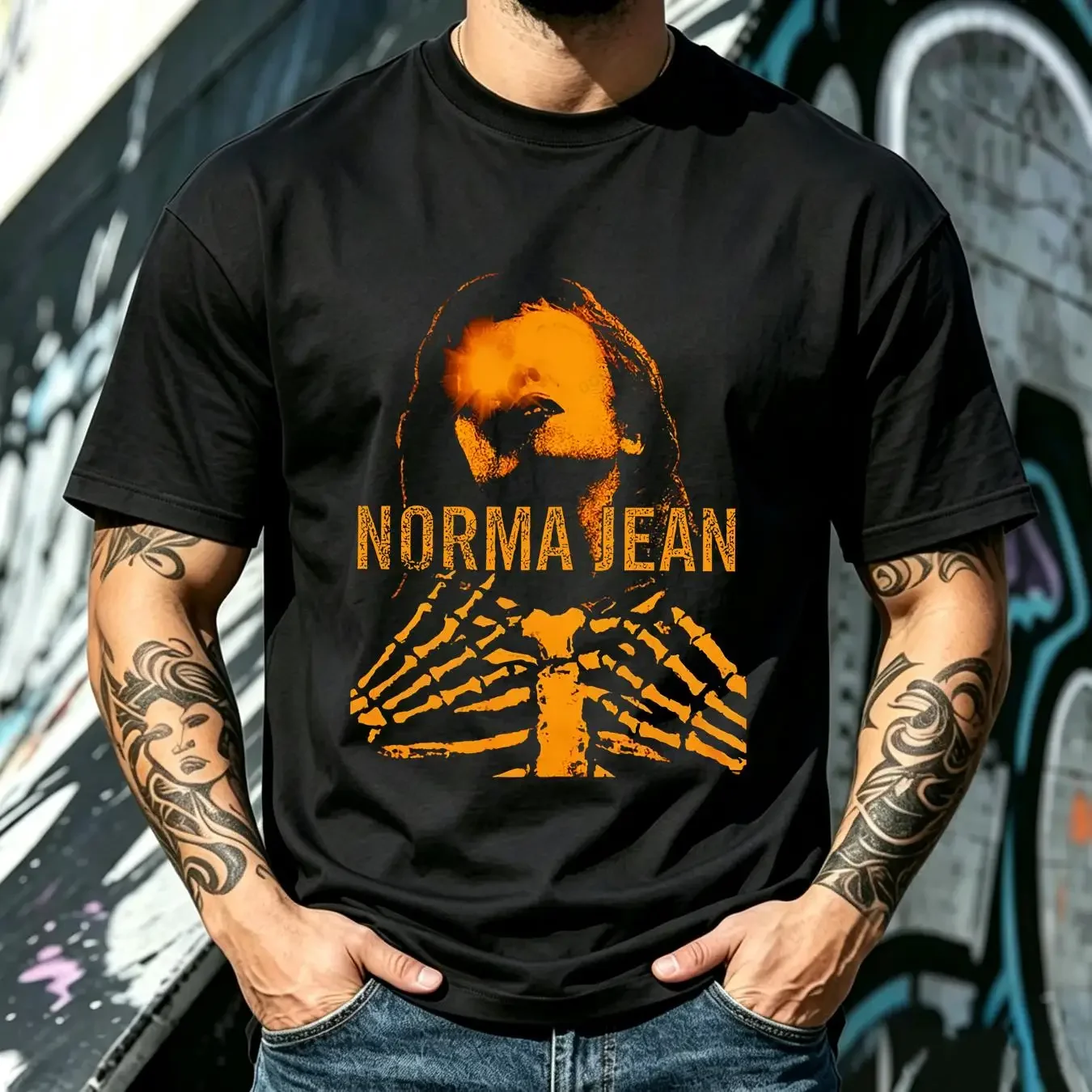 washed T Shirt Limited NWT Norma Jean American Metalcore Band Music Retro Logo S 4XL long or short sleeves vintage Washed