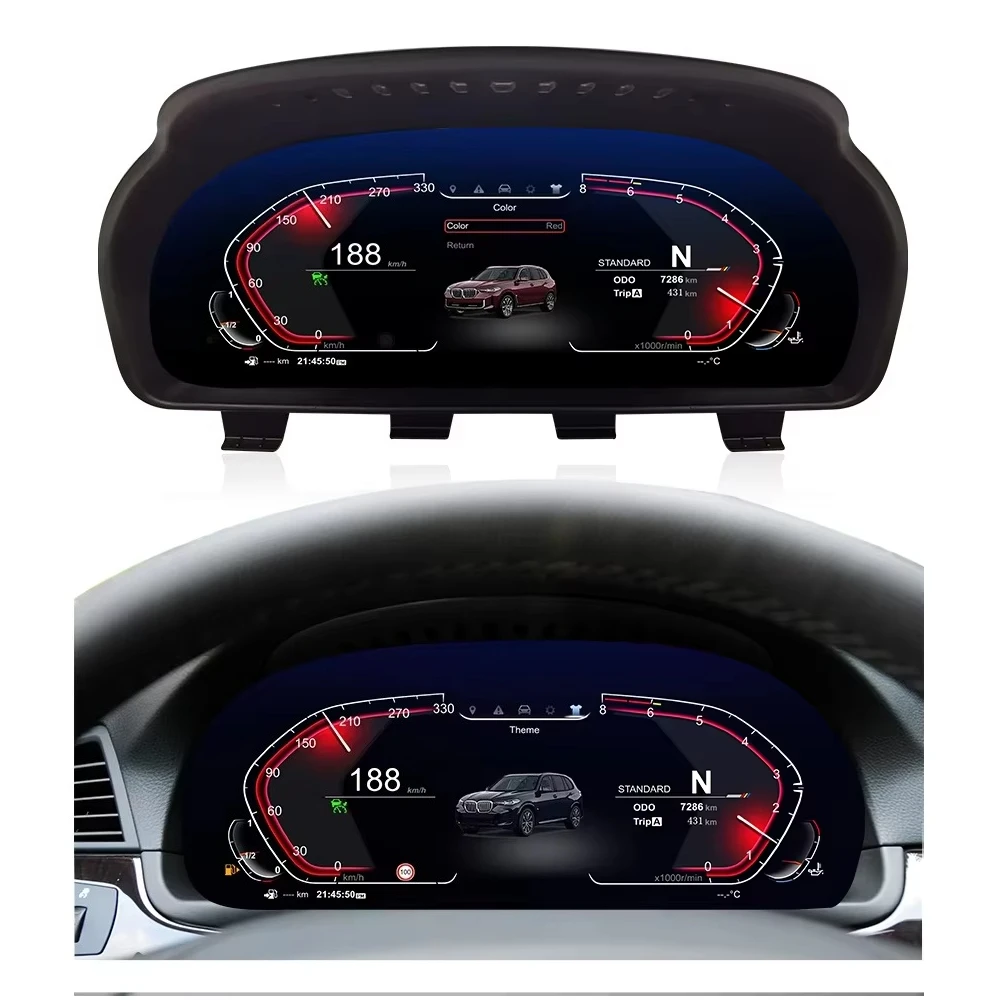 For 5 3 Series GT F07 F10 F11 F18, X3 F25, X4 F26, X5 F15, X6 F16 12.3 Inch LCD Speedometer Dashboard Cluster LINUX