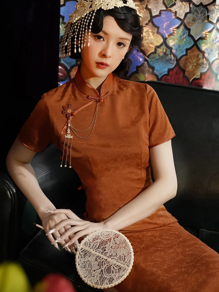 

Новая китайская макси-юбка Ele Long Dr 2025 класса люкс для повседневной носки, из полиэфирного волокна, для женщин