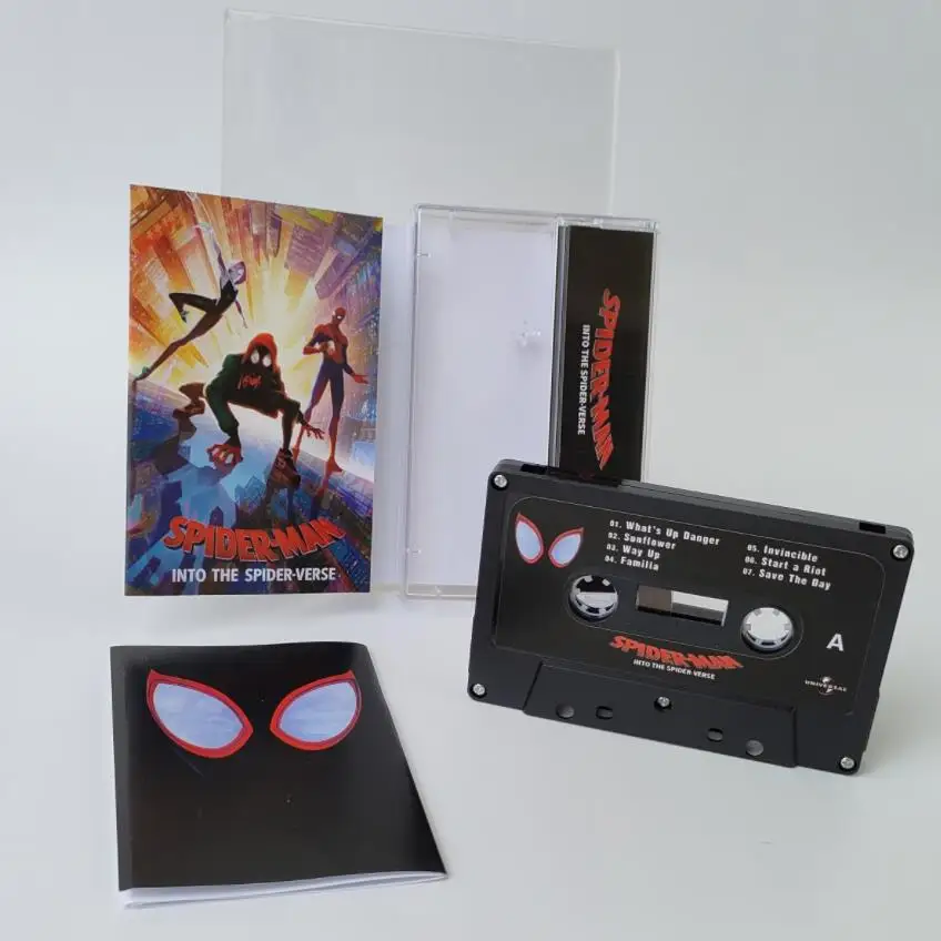 Marvel Superhero Spiderman Peter Parker Music Tape Miles Morales Gwen Stacy Cosplay Cassettes Soundtracks Box Walkman Tape Prop