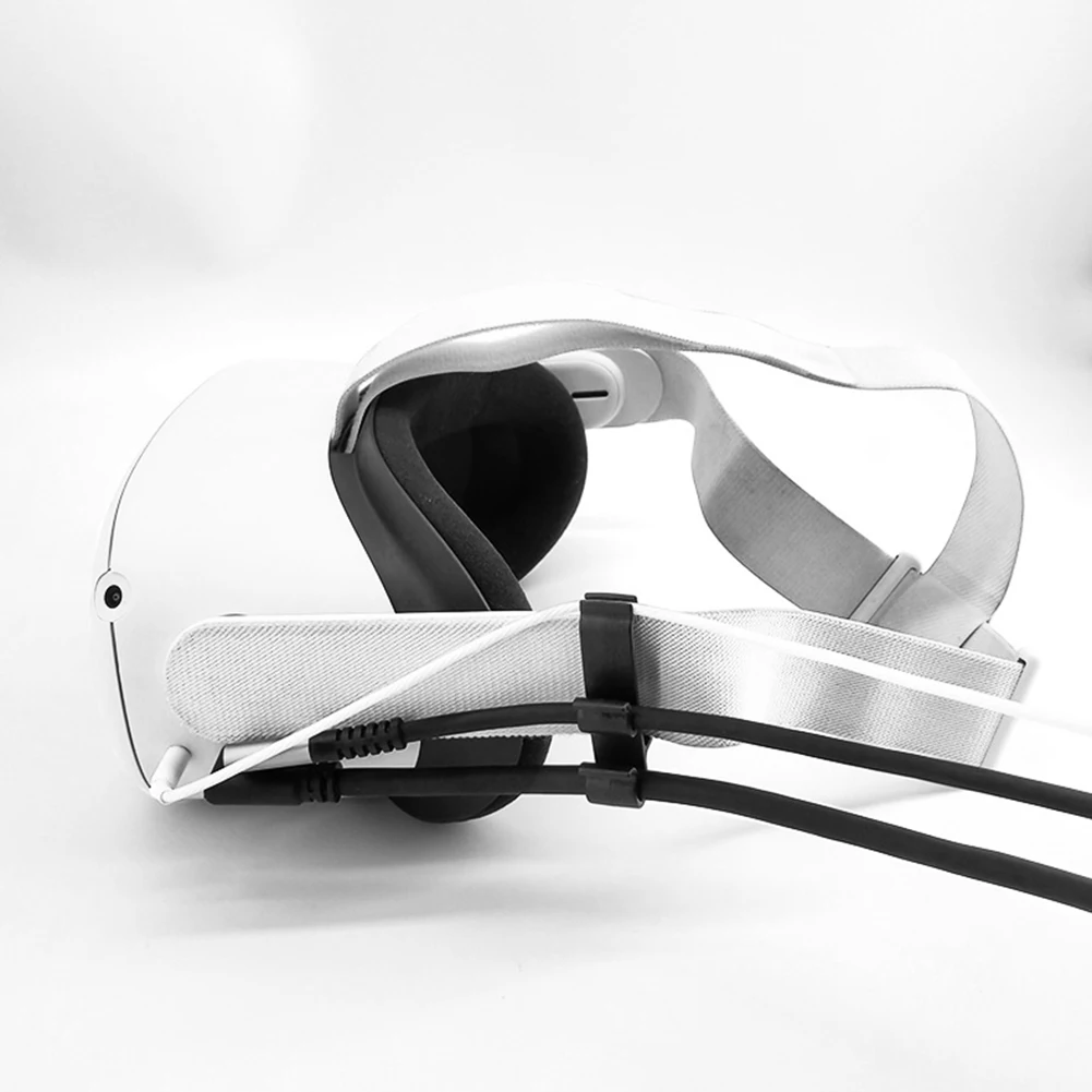 VR Cable Clamp Drop-Proof Data Cable Fixer 3 Slots Earphone Cord Clip VR Accessory for Oculus Quest 2/Pico 3 VR Headset