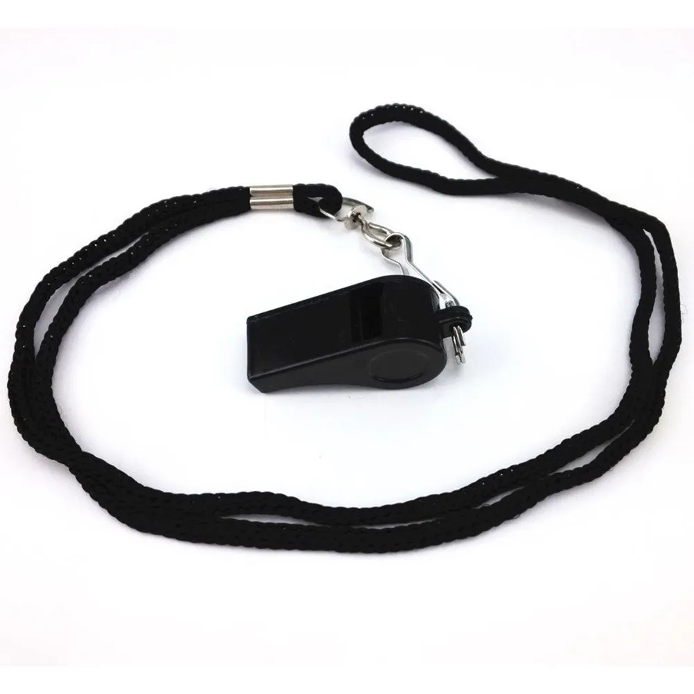 

6Pcs Eco Friendly Plastic Referee Whistle Loud Clear Sound Adjustable Removable Lanyard for Lifeguard Trainer Sports