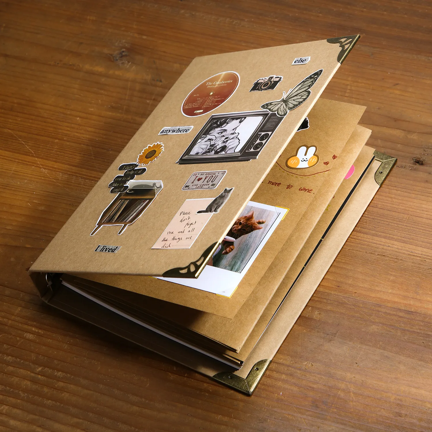 A5 Thick Kraft Paper Photo Album Vintage Memory Book Scrapbook Loose Leaf Notebook DIY