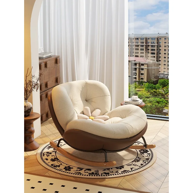 

Eggshell rocking chair recliner adult small apartment balcony household living room leisure single rocking chair sofa recliner
