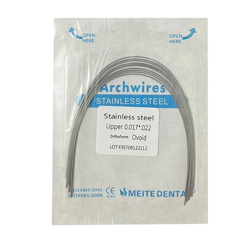 Alambre de acero inoxidable para ortodoncia Dental, forma ovoide redonda/Rectangular, Material para dentista, 10 unids/lote por paquete