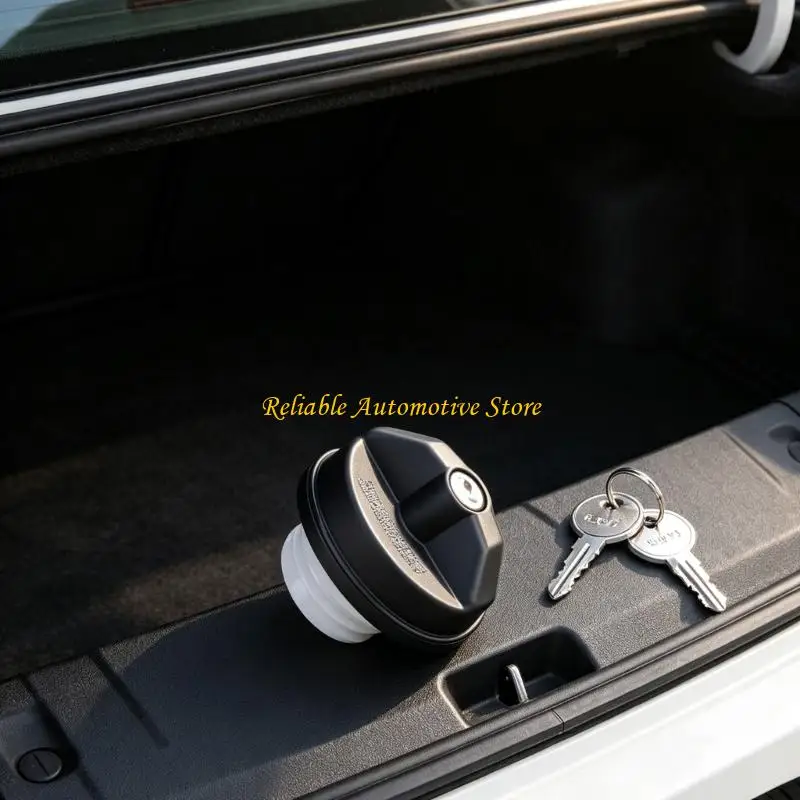M68B 12495845 Vehicle Locking Cap with 2 Keys, Black Filler Cover with Seal for Routine Use, Daily Driving,