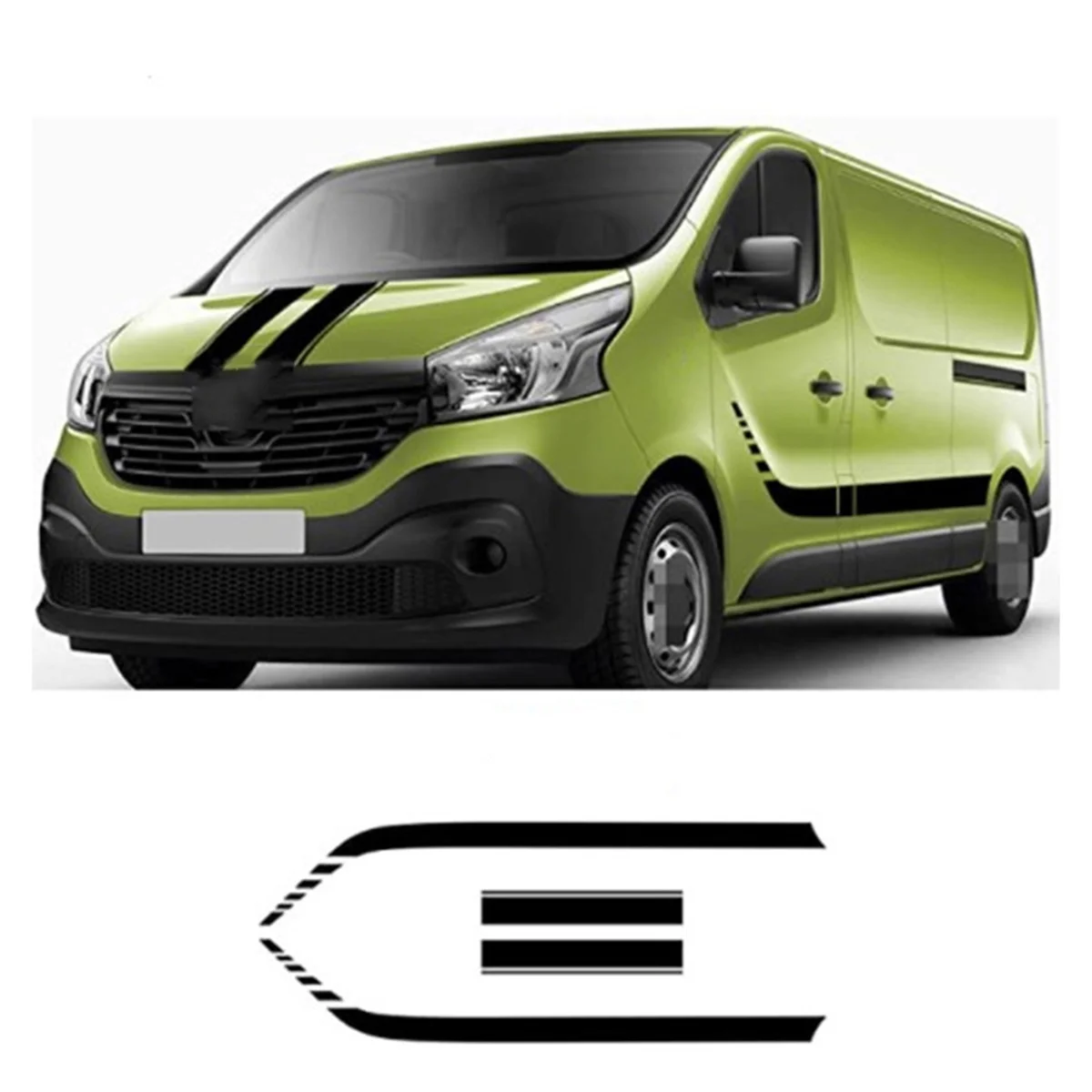 Adesivos gráficos laterais da porta do carro van, película para capô, decalques, acessórios de ajuste para renault trafic 2 3 mk3 mk2