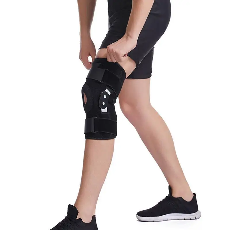 1pc Hinged Open Patella Knee Support Brace Knee Pad with Removable Side Stabilizers for Joint Pain Tendonitis Ligament Meniscus