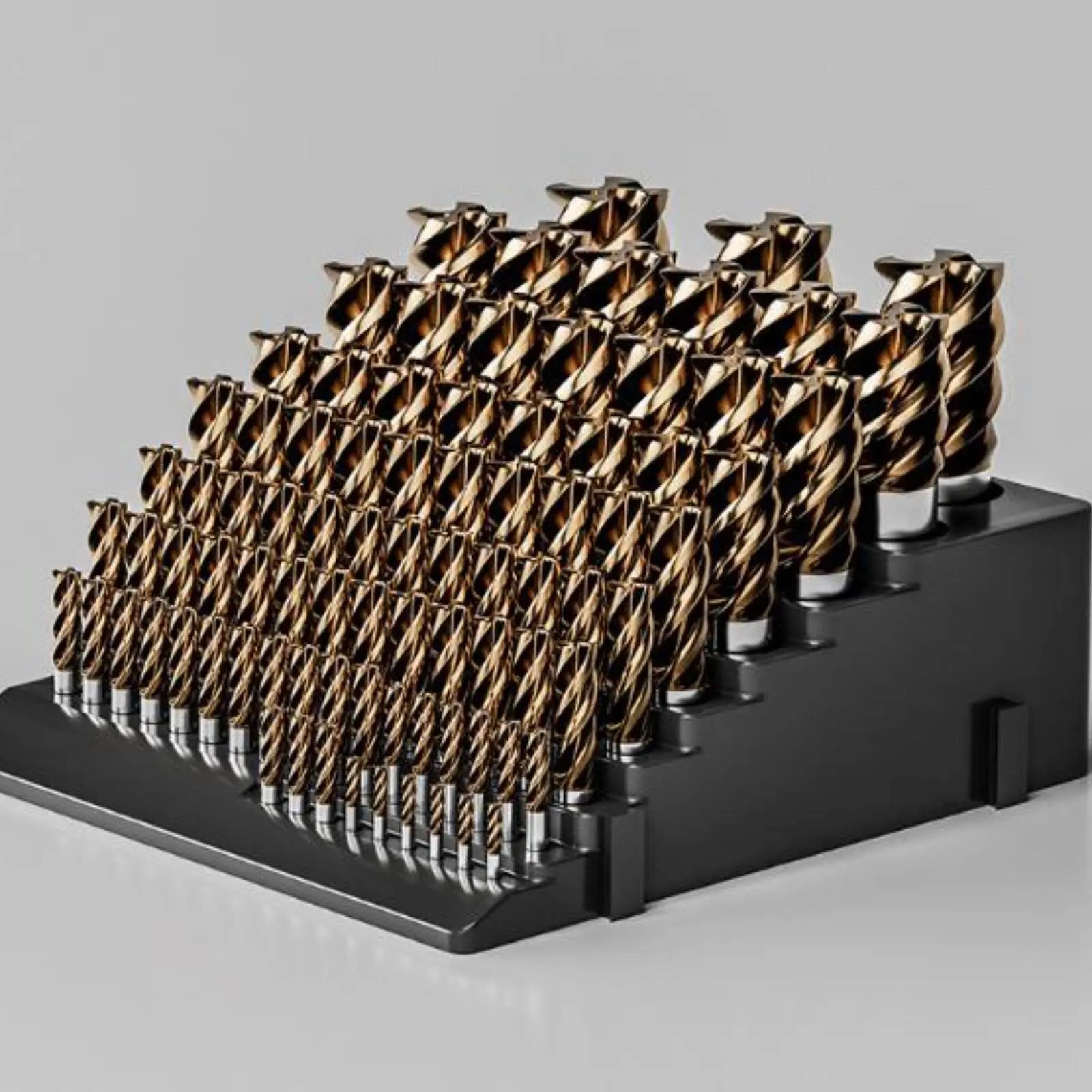 

CNC Tool Cutter Holder Tray Rotatable Stepped Milling Cutter Storage Box 85 Hole Cutting Cutter Organizer for Machinists