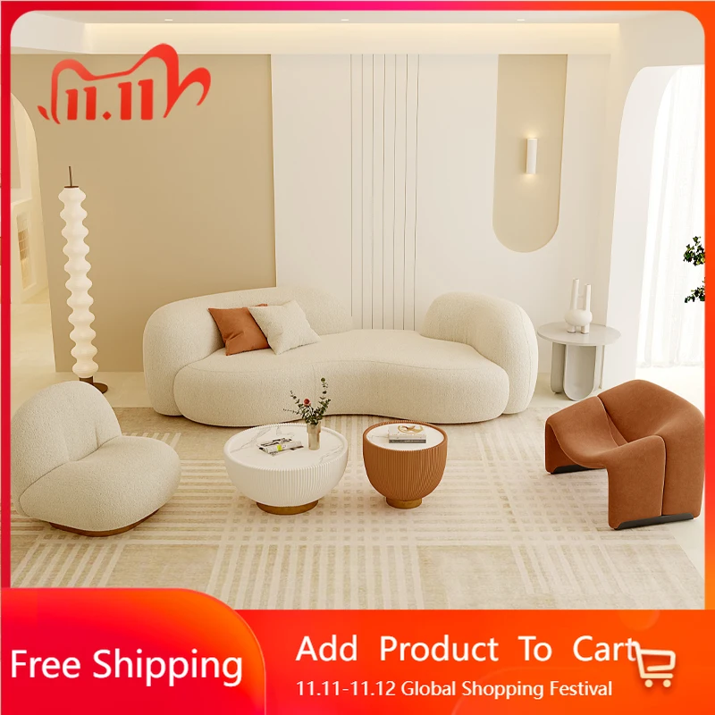 

Luxury Nordic Faux Leather Sofas Corner Velvet White Puffs Living Room Couch Lounge Corner Modern Salon Divano Trendy Furniture