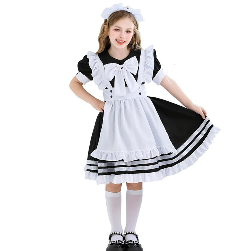 

Милый костюм принцессы Лолиты для девочек, викторианская горничная, фантазийная форма, косплей, карнавал, Хэллоуин, нарядное платье