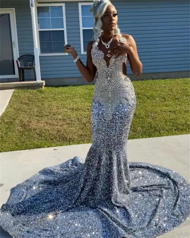 glitter diamond dress Sequin Long Formal Glitter Evening Prom Dress by LaDivine CD260 main image 0