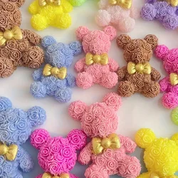 8pcs Random Color Resin Bear Stationery Stickers Earrings Accessories DIY Hair Clip Phone Case Holiday Greeting Card Decoration