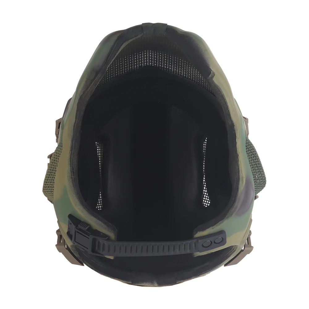 Casco Airsoft táctico con máscara facial de malla de acero