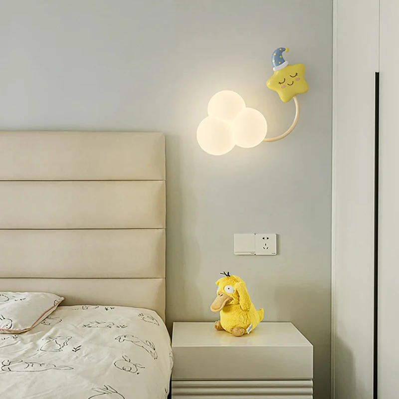 Creative Personality Airplane Kite Star Wall Lights For Bedroom Bedside Study Modern Children's Room LED Home Decor Wall Lamps