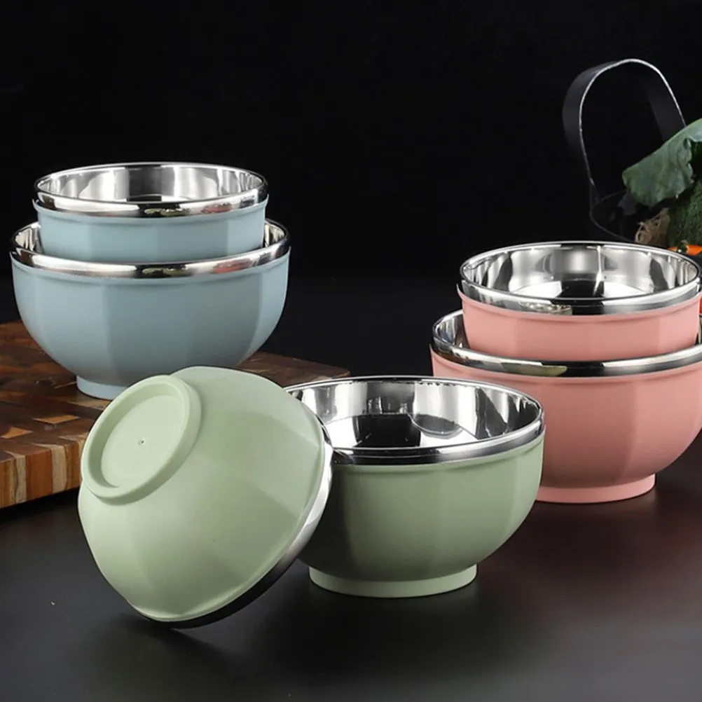 Tazón de Acero Inoxidable de Grado Profesional, Resistente al Calor, para Servir Alimentos, Sopa, Fideos, Arroz, Frutas, para el Hogar y Hoteles