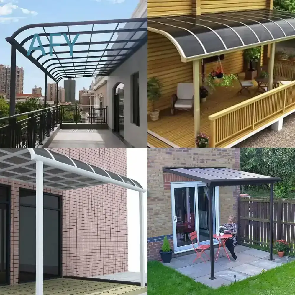 Aluminum Alloy Canopy Eaves H Sunshade for Outdoor Rainproof Silent Sun Room Endurance Board Villa Car Rain Shed for Patio