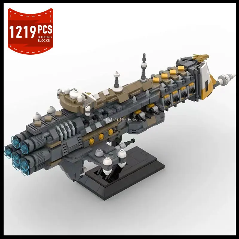 

MOC Warhammered Lunar Class Cruiser Battleship Model Building Blocks Set Game Weapon Navy Warship Adult Bricks Toys Gift