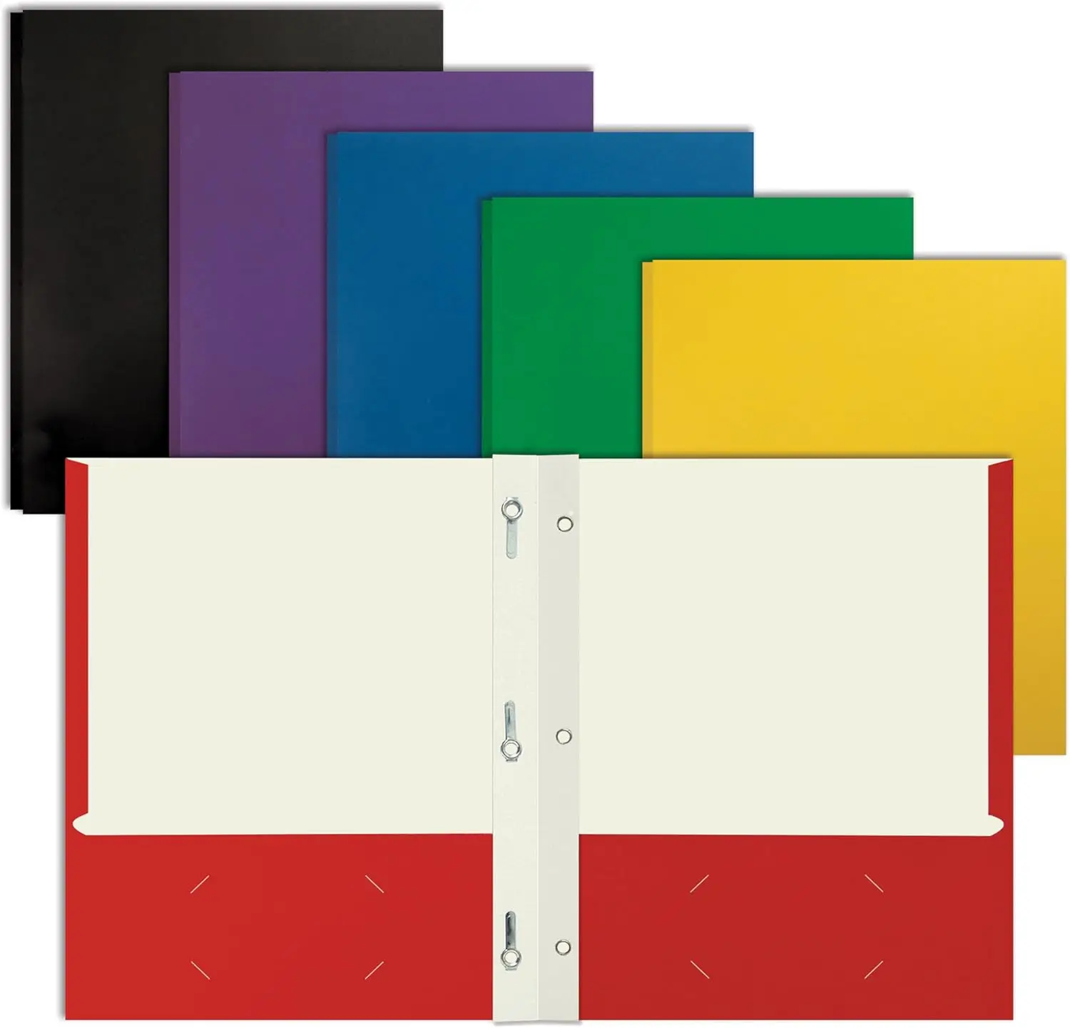 

Набор из 100 разноцветных бумажных папок с застежками, 2 кармана, для организации документов в офисе и школе