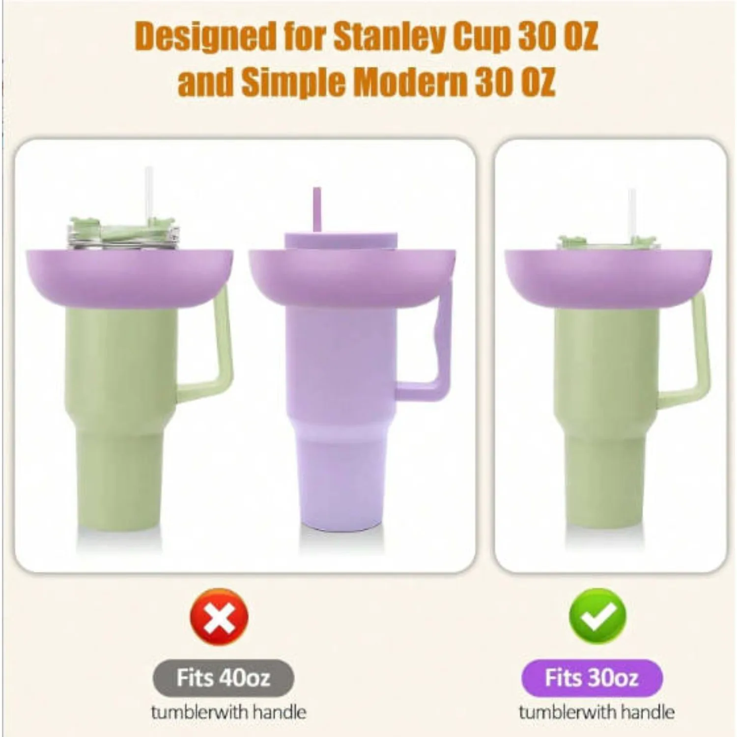 Snack Bowl , Compatible with Stanley Cup 40 oz Snack Bowl with Handle, Reusable Snack Bowl, Stanley Accessories
