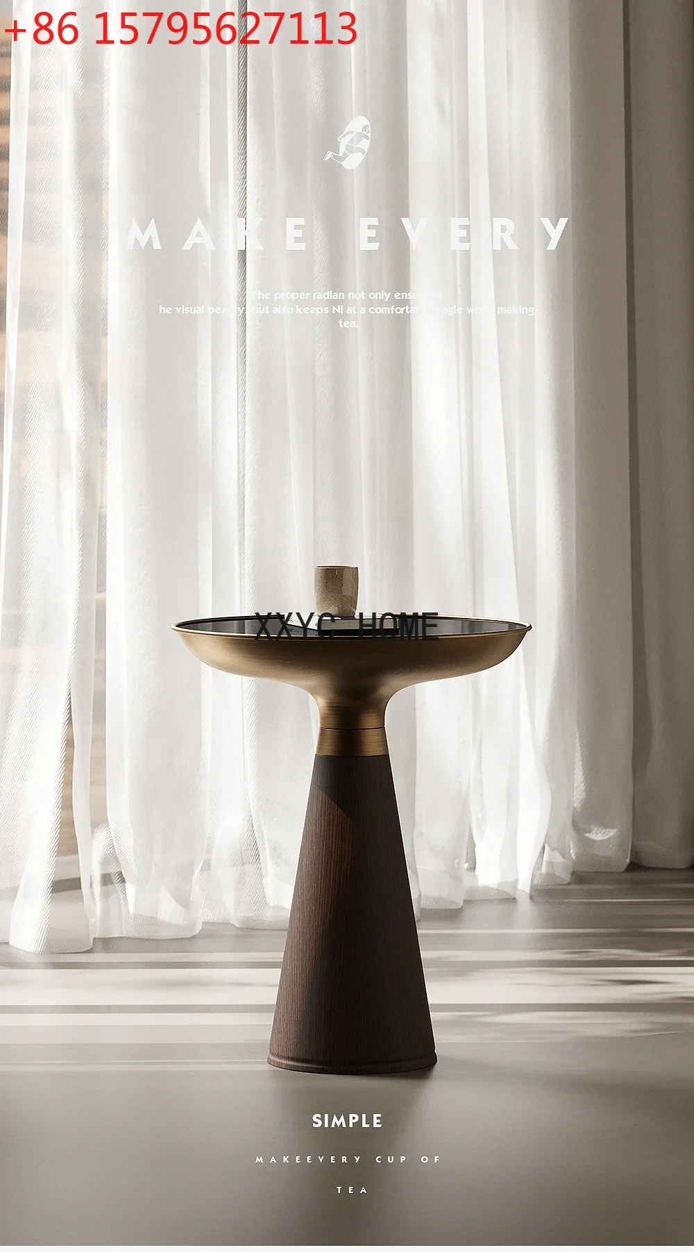 

Современный дизайнерский угловой стол из закаленного стекла в стиле лайт-люкс, балконный столик из массива дерева, маленький круглый стол для переговоров