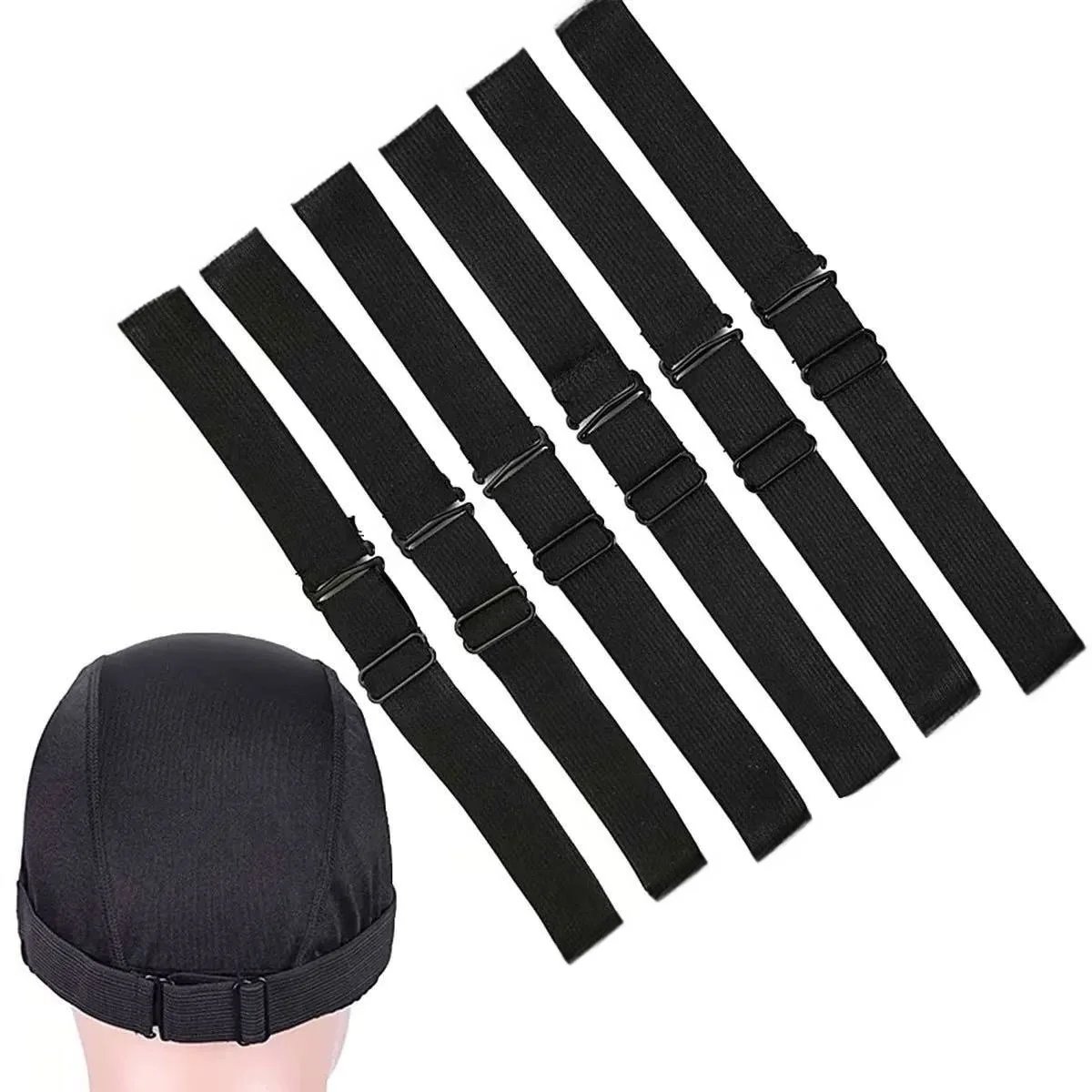 

1Pc Adjustable Elastic Wig Band Black Width 3.0cm Wig Strap Band with Removable Buckle for Making Wig Cap