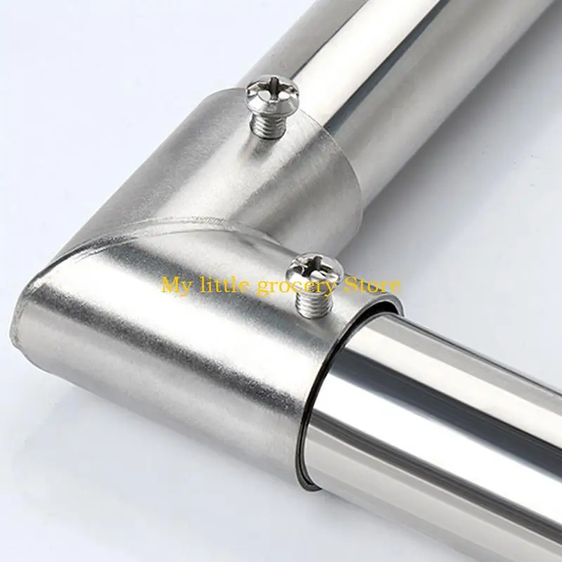 D5BD Round Tube Connector Connection Fastener Stainless Steel 3 Way Elbow Pipe Fitting Connector Accessories Enduring