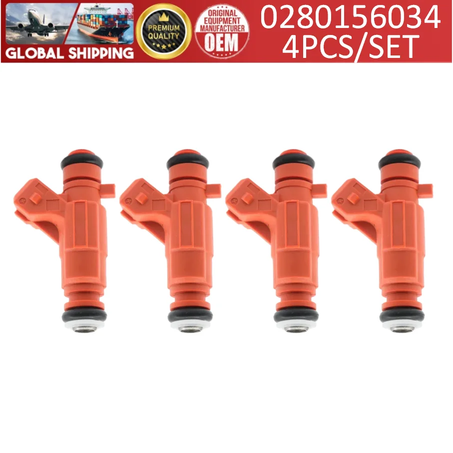 4 injetores de combustível 0280156034 para Peugeot 1007 206 307 Partner 1.6 16 V # 1984E9 96382203
