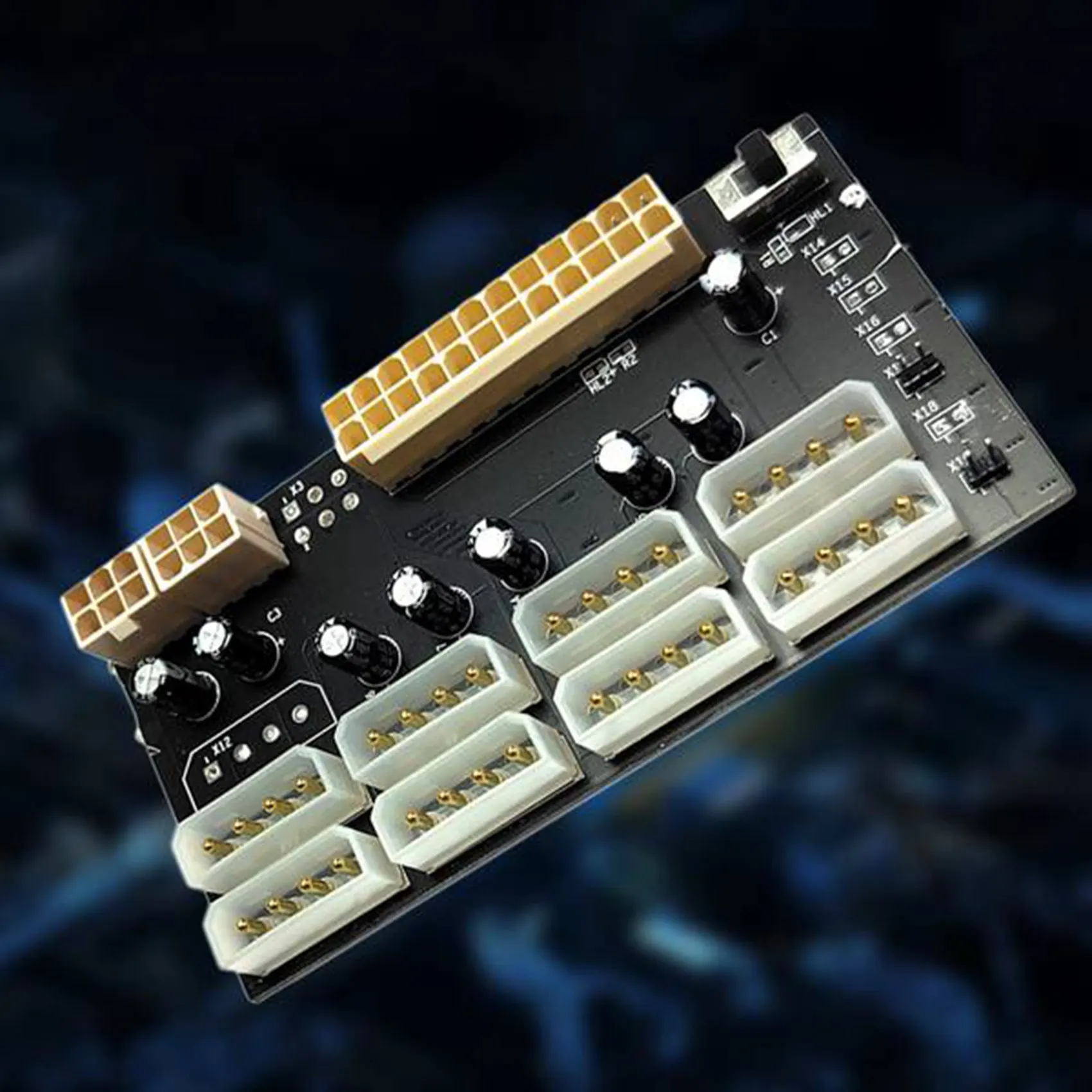 EF-ATX لوحة الطاقة 24Pin إلى IDE 8X4pin لوحة إمداد الطاقة لآلة تعدين الشيا القرص الصلب بدون كابل