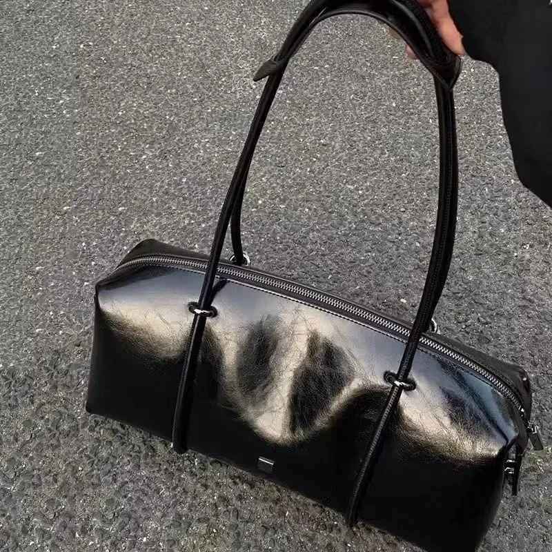 New Arrival Trendy Fashion Style Boston Handbag Pu Leather Bag for Women Chic Design Korea Large Capacity Shoulder Bag