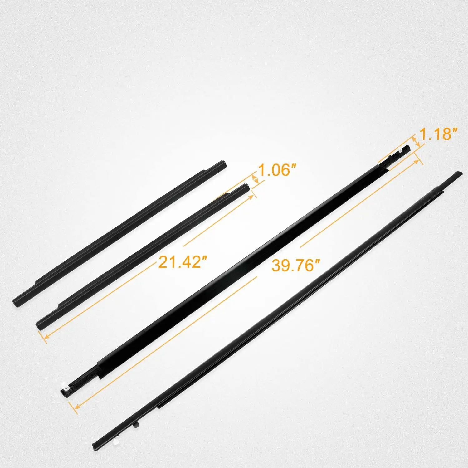 For Toyota FJ Cruiser Weatherstrip 2007-2014 4Pcs Door Window Moulding Trim Seal Belt 68161-35073 68163-35041