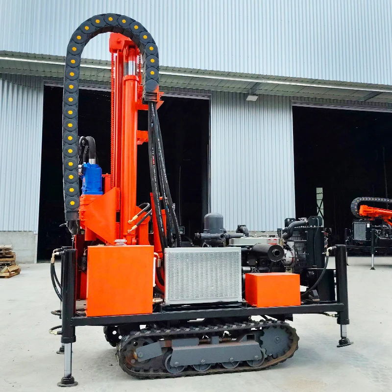 カスタマイズされたシャーシ水空井戸掘削装置、車輪式・履帯式走行装置の切り替えが可能、200m深度掘削用