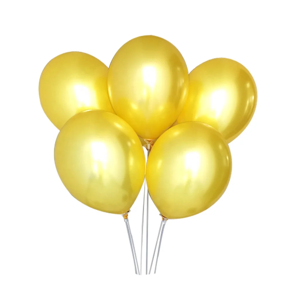 100pcs 12 inches 2.8g Wholesale Round Latex Helium Happy Wedding Gold Metal Balloon Ballons