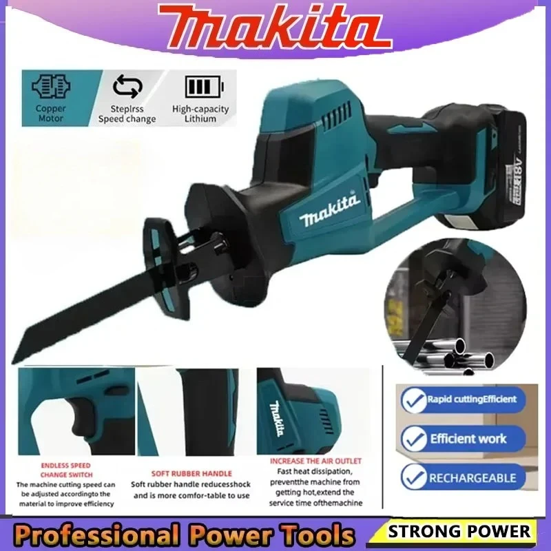 

DJR189 Makita Cordless Electric Reciprocating Saw 18V Brushless Rechargeable Wood Metal Cutting Saw Portable Saw 18/20V