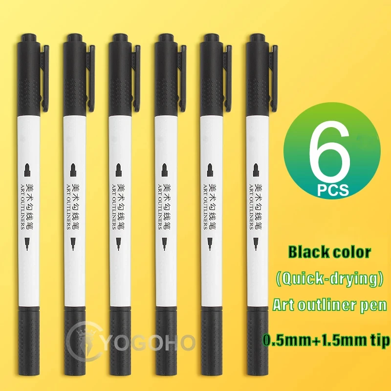 

Ручка-маркер M&G с двойной подводкой для эскизов 0,5 мм, 1,5 мм, 0,8 мм, 2,8 мм, черные ручки для эскизов Fineliner