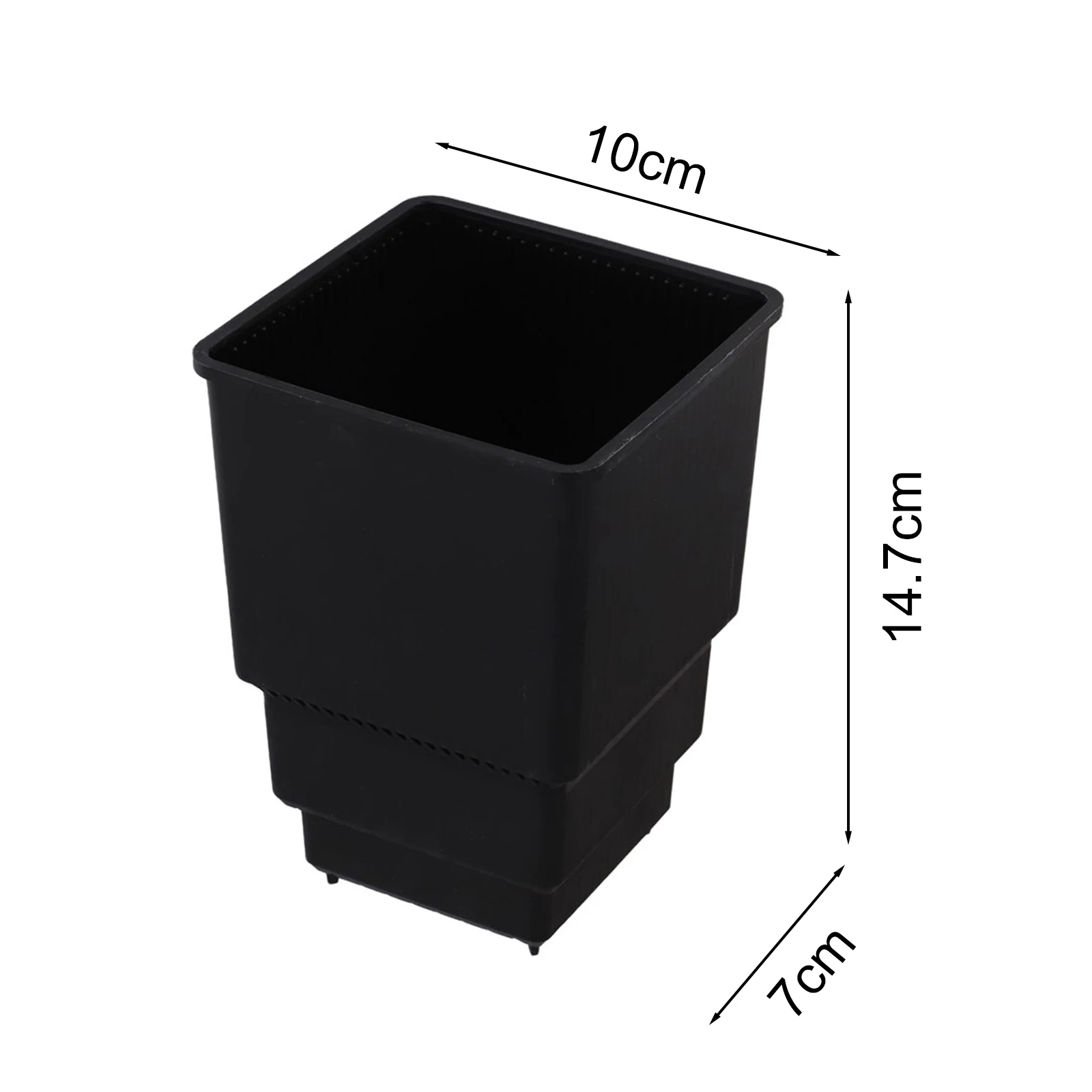 

2pcs breathable plastic square flowerpots with root control design 8cm and 10cm inner diameter for indoor and outdoor plants