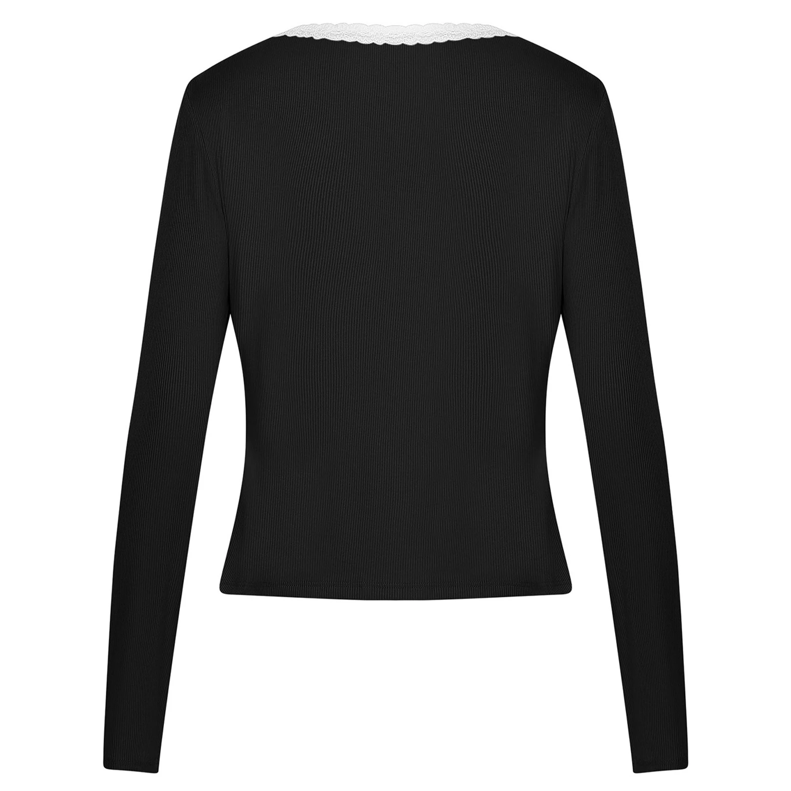 Cardigan lavorato a maglia casual da donna a maniche lunghe con bottoni sul davanti, scollo in pizzo, coprispalle corto, maglione, capispalla per l'uso quotidiano in ufficio