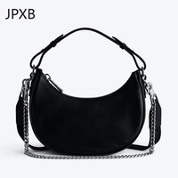 2024 New Women Fashion Zadigant Shoulder Bag High Quality PU Leather Underarm Bag Retro Lightweight Simple Ladies Crescent Bag