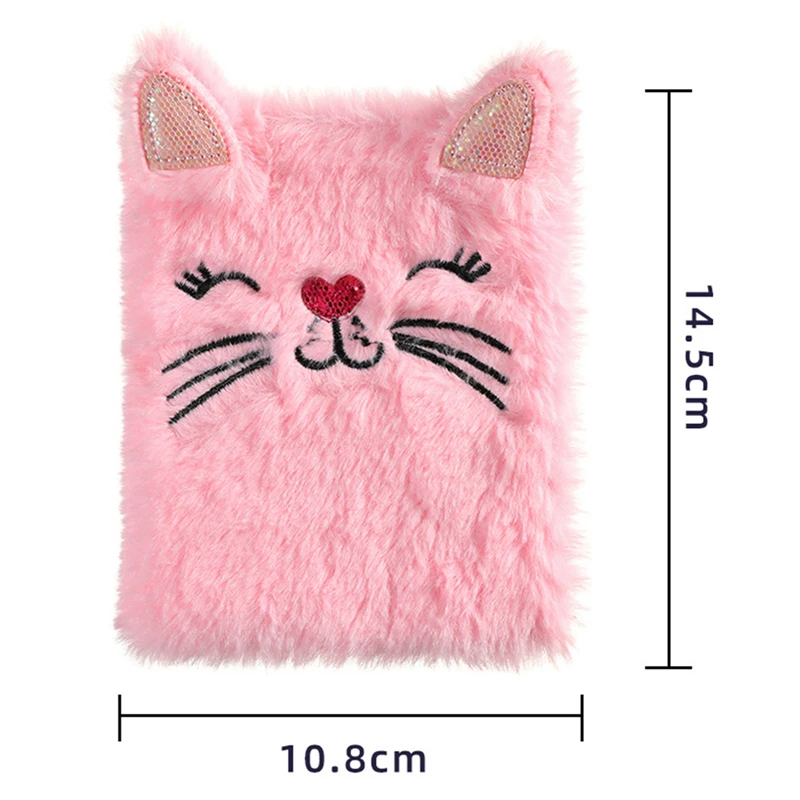 Kawaii Plush Notebook Cartoon Book Animal Ear Planner Books Cute Girl Notebook Office Stationery Gift