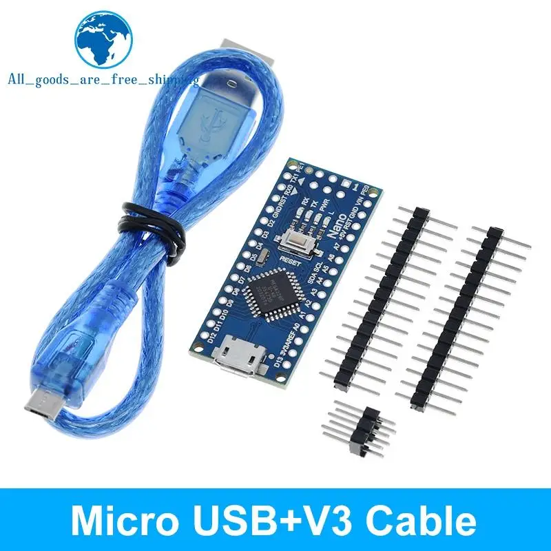 Controlador Nano Compatível com Bootloader para Arduino, USB 3.0, Mini, Tipo-C, Micro, Driver USB CH340, 16Mhz, ATMEGA328P