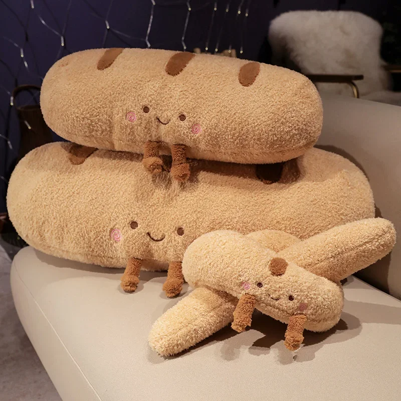 Stokbrood Frans Brood Lang Kussen Gevuld Bruin Voedsel Snack Bolster Kussen Rugsteun Plushie Peluche Kinderverjaardagscadeau