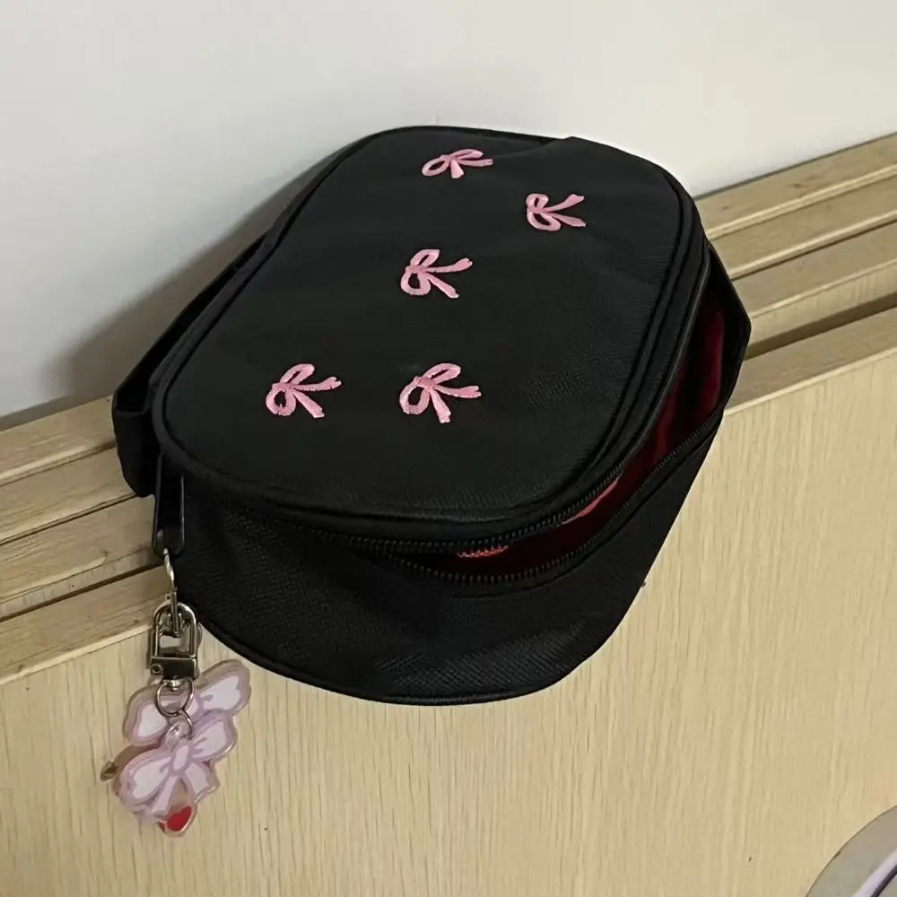 Gifts Large Capacity Bow Pen Bag Stationery Storage Embroidered Pen Storage Bag with Pendants Student's Commuting Stationery