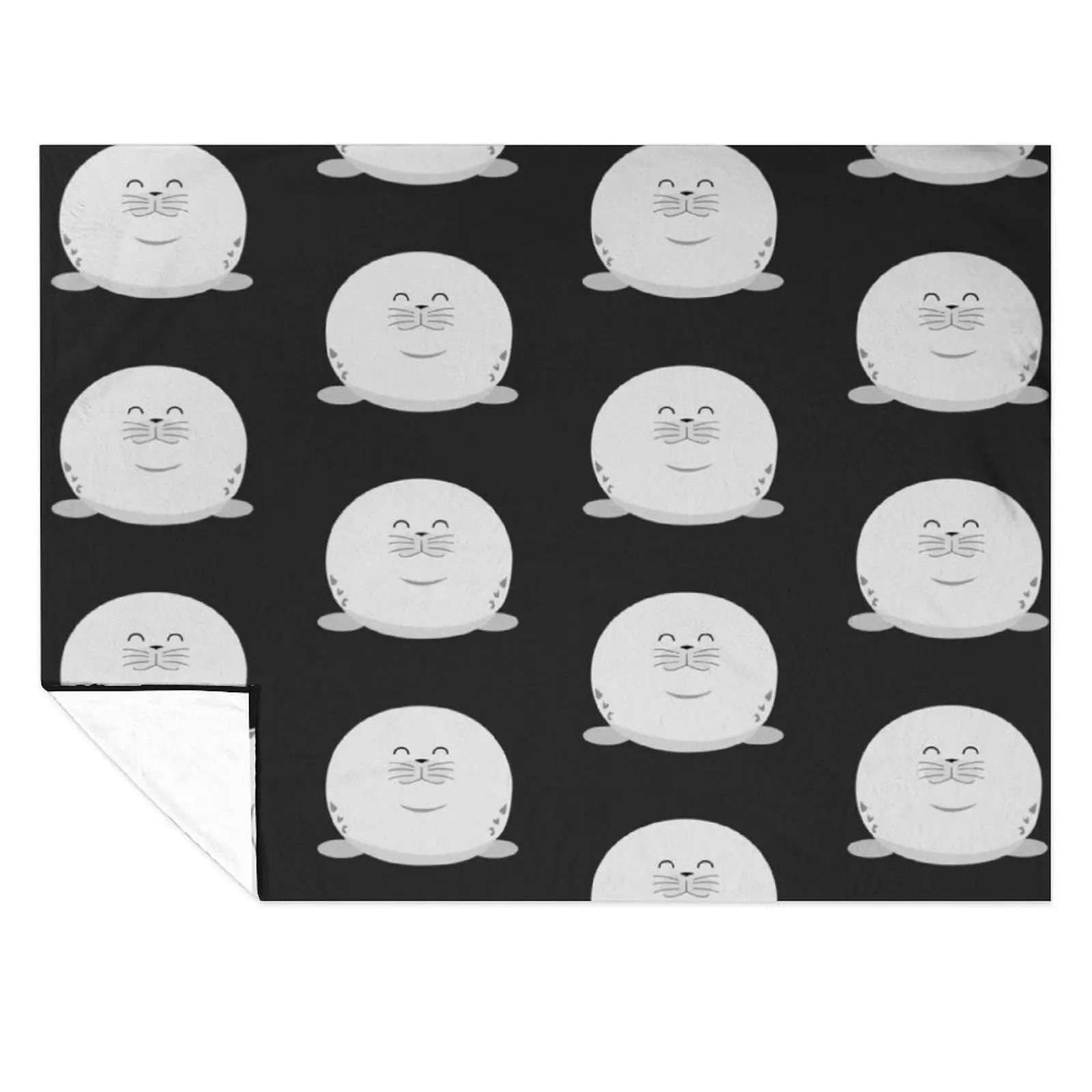 

Cute Chonky Harp Seal Throw Blanket Sleeping Bag Summer Cute Plaid Blankets For Baby Blankets