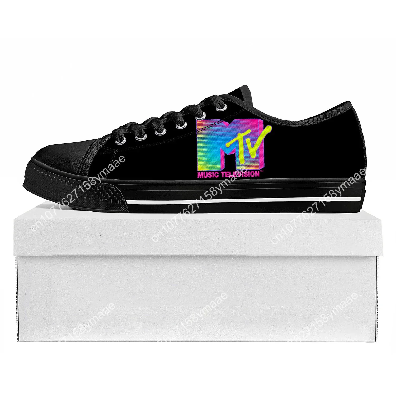 Mtv Music Television أحذية رياضية منخفضة الأعلى للنساء والرجال المراهقين أحذية رياضية عالية الجودة من القماش أحذية غير رسمية مصنوعة حسب الطلب #4