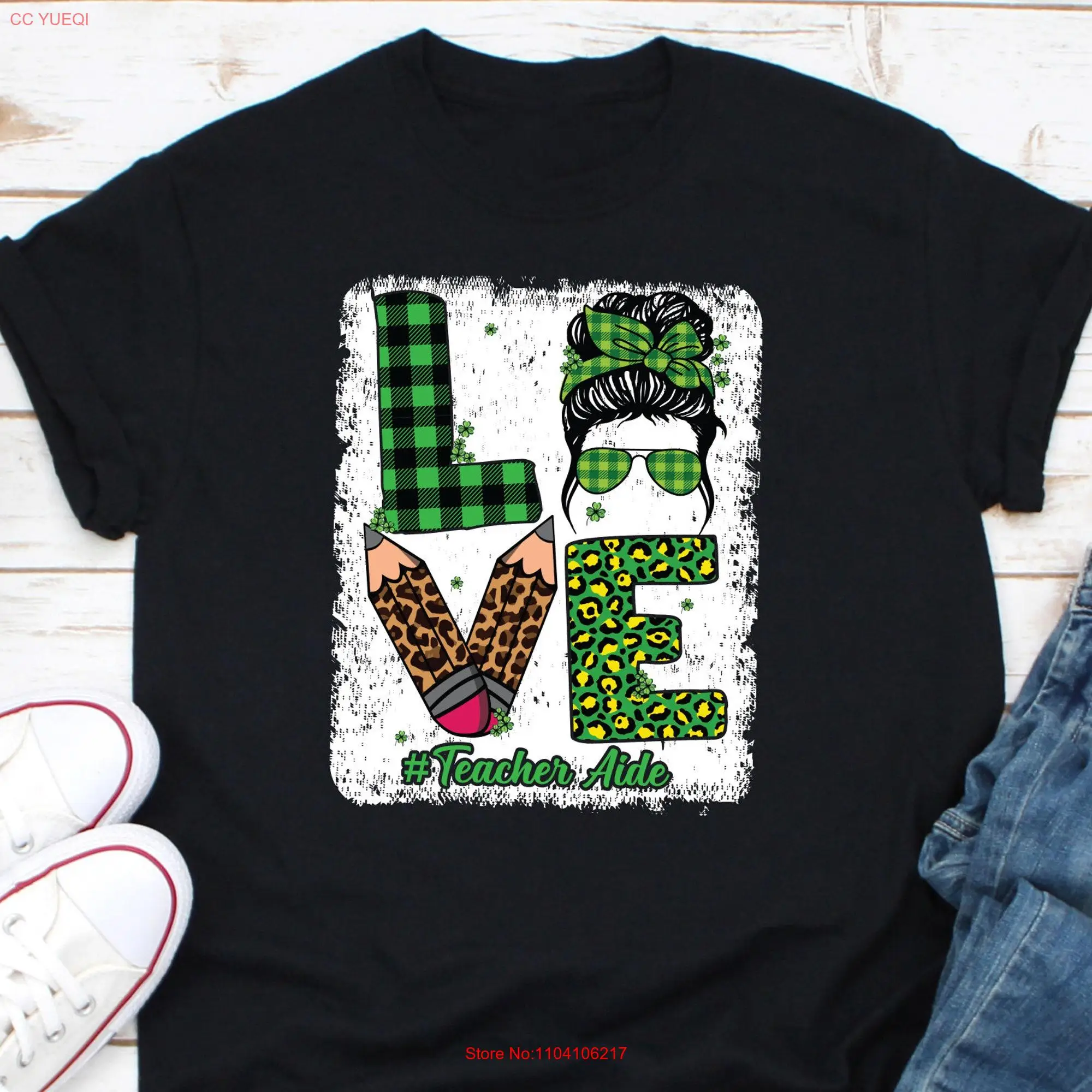 Love Teacher Aide T Shirt Teachers Day Appreciation Teaching AssistanT long or short sleeves