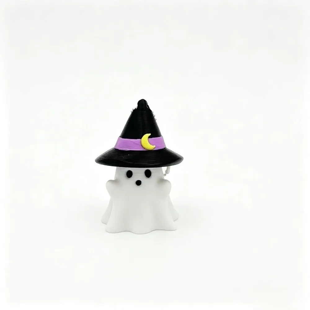 Miniature Halloween Ghost Key Chain Durable Lightweight Button Clicker Pendant Mechanical Colorful 3D Printed Cosplay Fans
