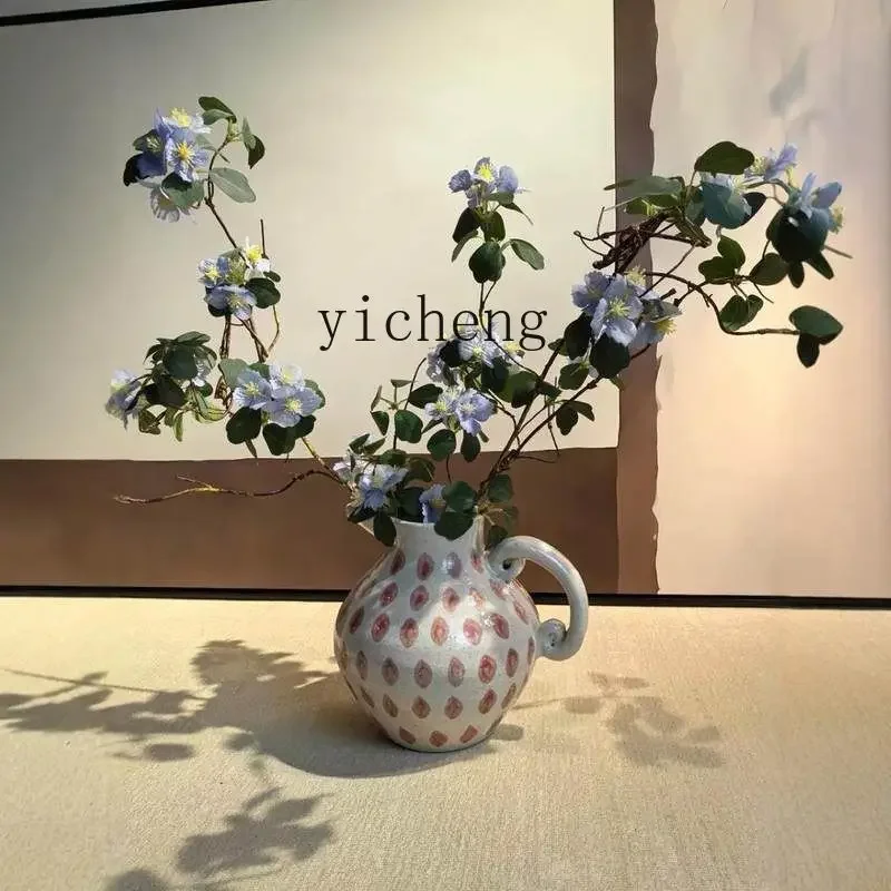 D21 Ceramic Vase Home Flower Arrangement Living Room Flower Ware Ornament Entrance Decoration