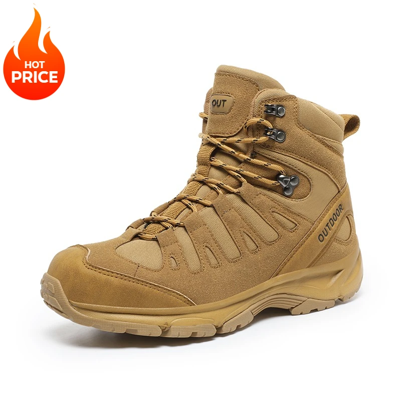 

All-Terrain Brown Outdoor Boots for Men Durable Anti-Slip High-Top Hiking Trekking Shoes for Adventure Outdoor Trekking Footwear