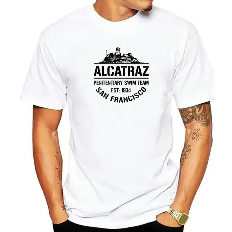 T-Shirt en Coton Spécial pour Homme, Haut de Loisirs, Équipe de Natation, Pénitentiaire, San Francisco, Alcatraz